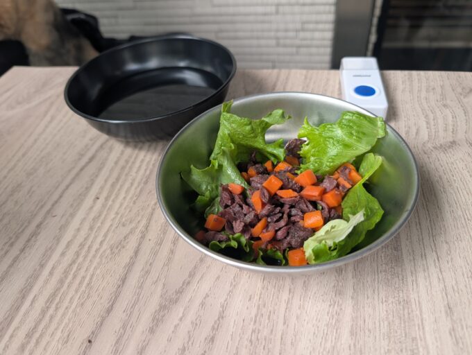ワンちゃん用野菜と鹿肉のボイル