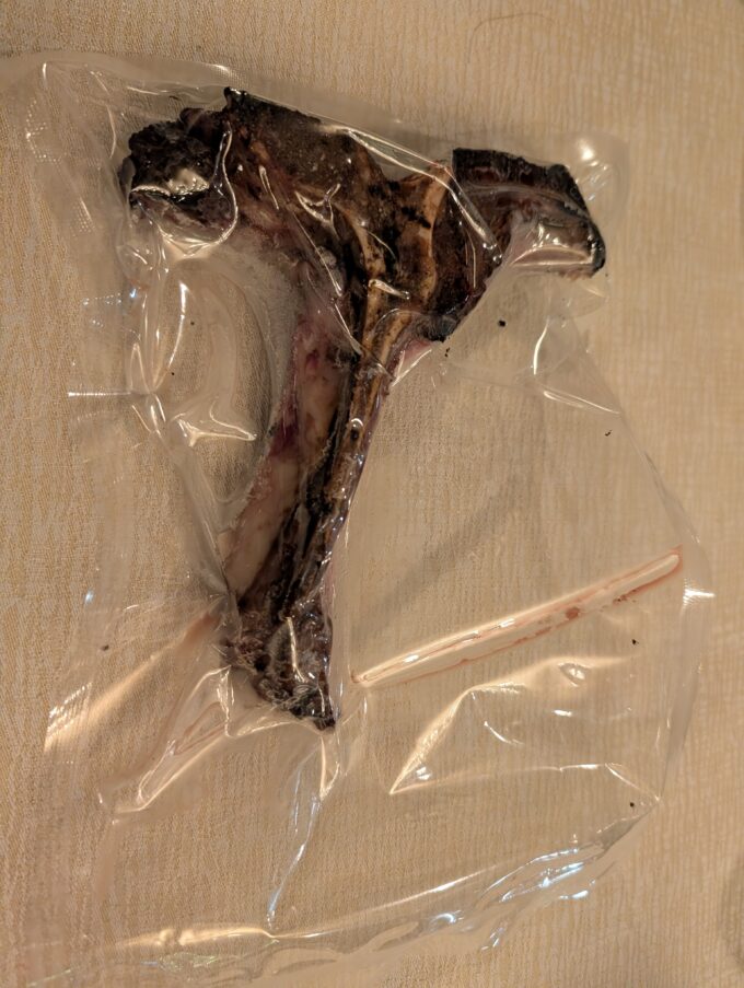 持ち帰りTボーンの骨